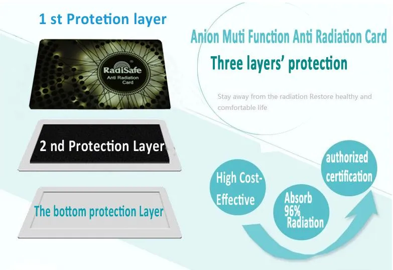 whole manufacturer Radisafe anti Radiation card EMF Scalar Energy Card fee shiping2979973