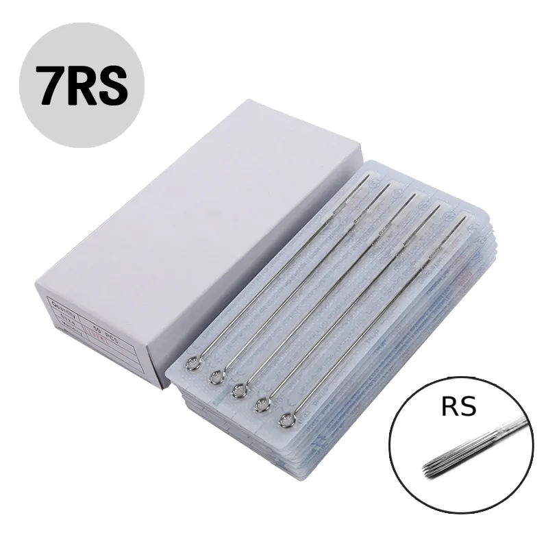 Disposable Tattoo Needles Premade Sterile 7RS Round Shader 50pcs Tattoo Needles