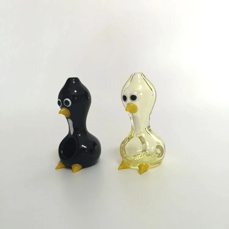 Mini pingüinho de pássaro de pássaro para fumantes de pássaro de animais fumantes para fumar canos de mão Bongos de água Bubblers de vidro coloridos de vaporizador artesanal Fancy Fancy