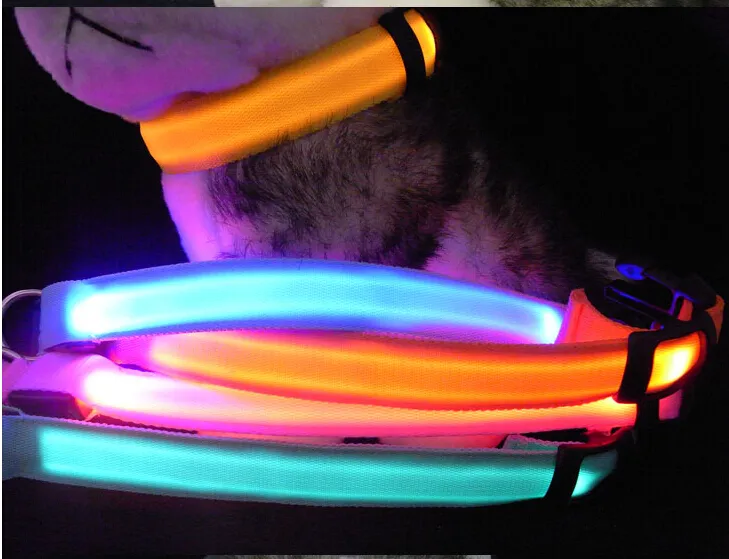 D07 Pet Dog Collar Pet Nylon Twiber LeMinous LED LED Flash Luminous Pluminars New Style2732934