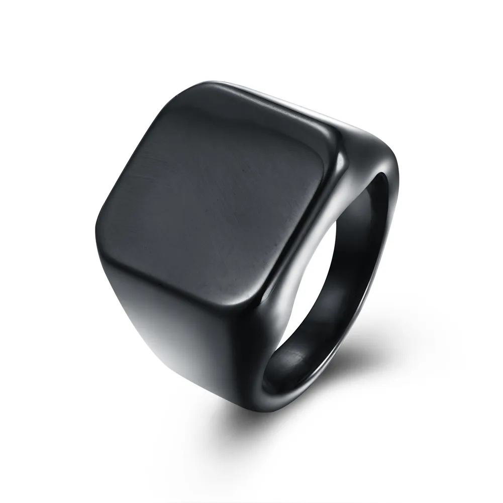 Men039s Pierścienie ze stali nierdzewnej Czarne pierścienie polerowania Band Biker Signit Pierścień Whole Mens Biżuteria Rozmiar 7102342284