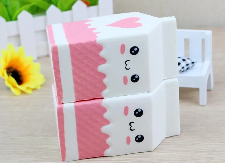 New Cute Jumbo Squishy Milk Box Cartoon Slow Rising Toys Phone Straps Pendant Sweet Cream Scented Bread Kids Fun Toy Gift