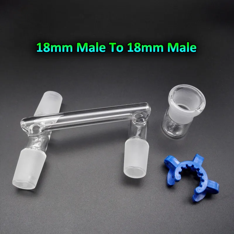 2016 New 3 Joints Glass Drop Down Adapter With Reclaimer Adapter And Keck Clip 2 Male 1 Female Joint 14mm 18mm Glass Dropdown