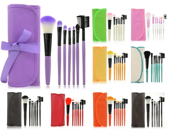 7 pièces/kits pinceaux de maquillage ensemble professionnel cosmétiques marque maquillage brosse outils fond de teint brosse pour le visage maquillage beauté essentiels