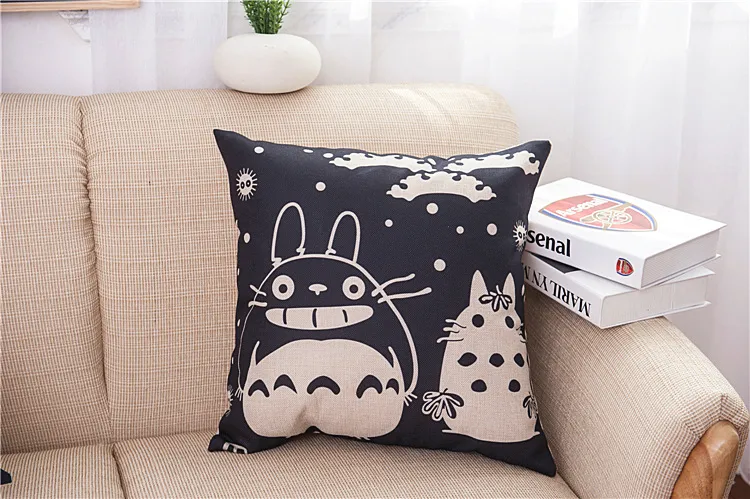 Totoro estilo travesseiro caso hayao chinchilla algodão linho almofadas almofadas de almofadas de almofada