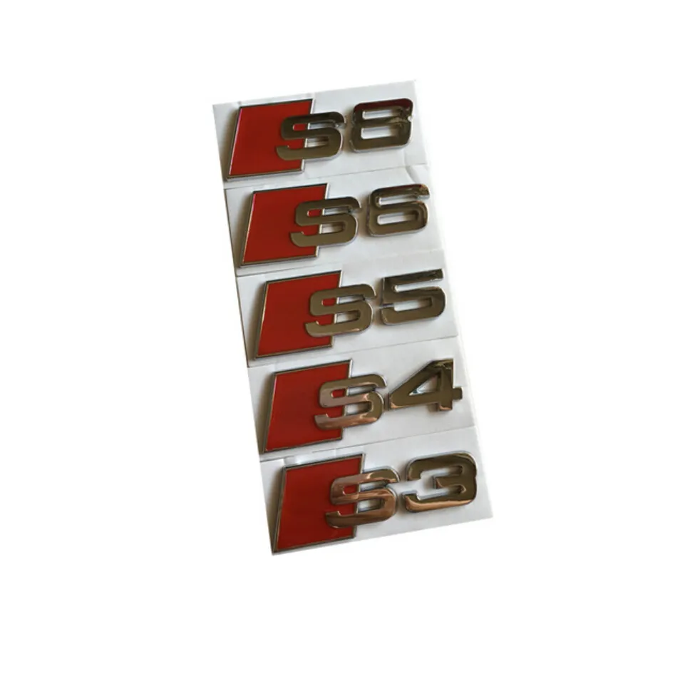 (100 pieces/lot ) Wholesale 3D Metal Car emblems chrome badges bumper stickers S3 S4 S5 S6 S8