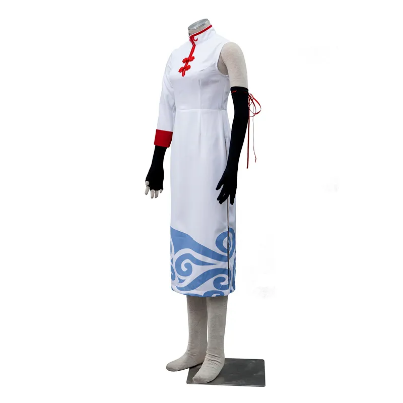 Esclusivo costume di Halloween Silver Soul / Gintama Kagura Costume cosplay Kimono Cheongsam Qualsiasi dimensione Set completo fatto a mano