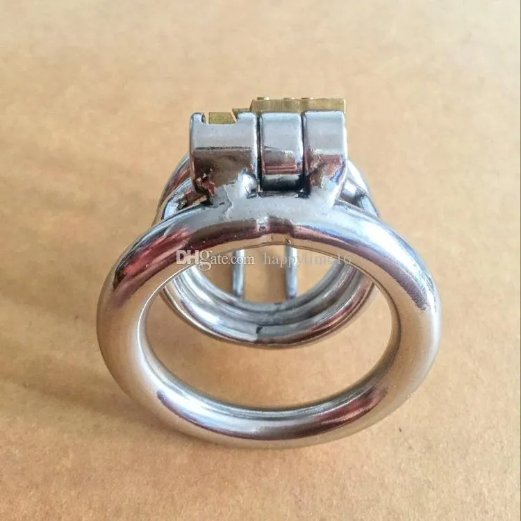 Anillo de pene de dispositivo de castidad masculina de acero inoxidable, jaulas de pene, cerradura de virginidad, jaula/cinturón estándar, anillo de pene, juego para adultos, juguete sexual para hombres