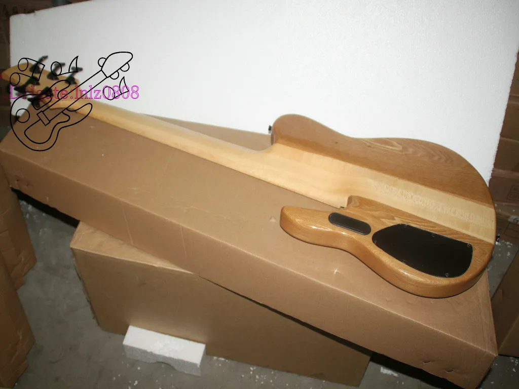 Custom 5 Struny Gitara Basowa Gorąca Sprzedaż 5 Struny Elektryczna Gitara Basowa Natural One Piece Body OEM Dostępna wysoka jakość