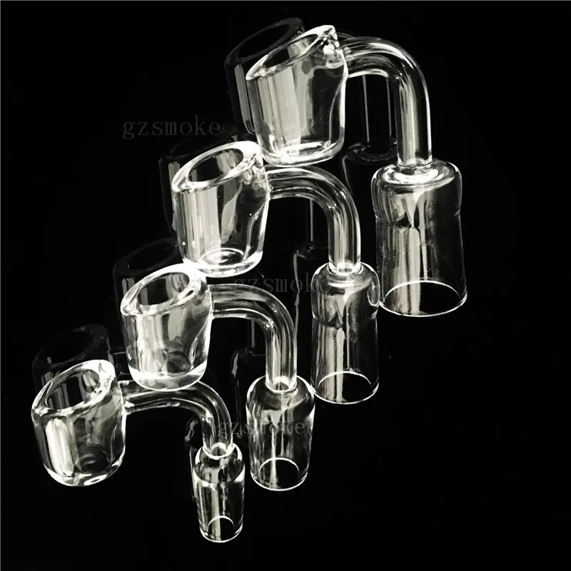 Nargile için kuvars banger 4mm kalınlığında kuvars tırnak 90 derece Honeybuckets Yağ Bubbbler Erkek Domuness 18mm 14mm Kadın Dab Teçhizat Sigara Aksesuarları Kristal