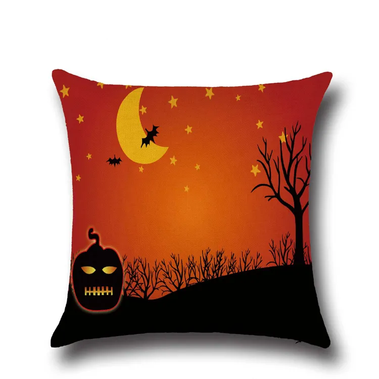 Halloween Pumpkin Witch Cushion Cover Cartoon Halloween Style Pillow Cover Home Decorative Cushion Cases Festival Gift YLCM