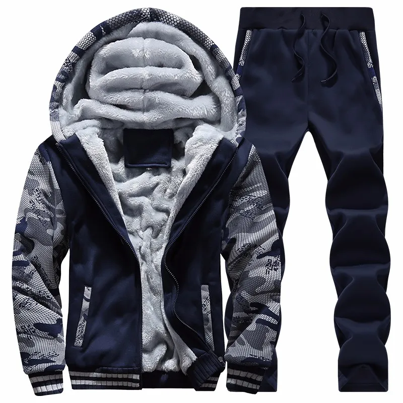 All'ingrosso-Uomini Felpe Tute Inverno Caldo Sport Tuta Moda Felpe Casual Mens Imposta vestiti Cool Track Suit D62