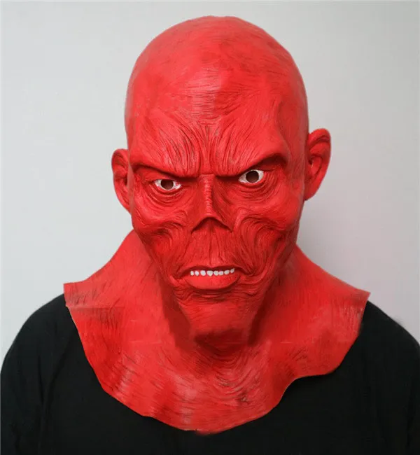 Whlosale Halloween Diabo Máscara de Crânio Vermelho Horro Cabeça Cheia Máscara de Fantasma Latex Filme Monstro Máscara Halloween Cosplay Casa Assombrada Fornecimento