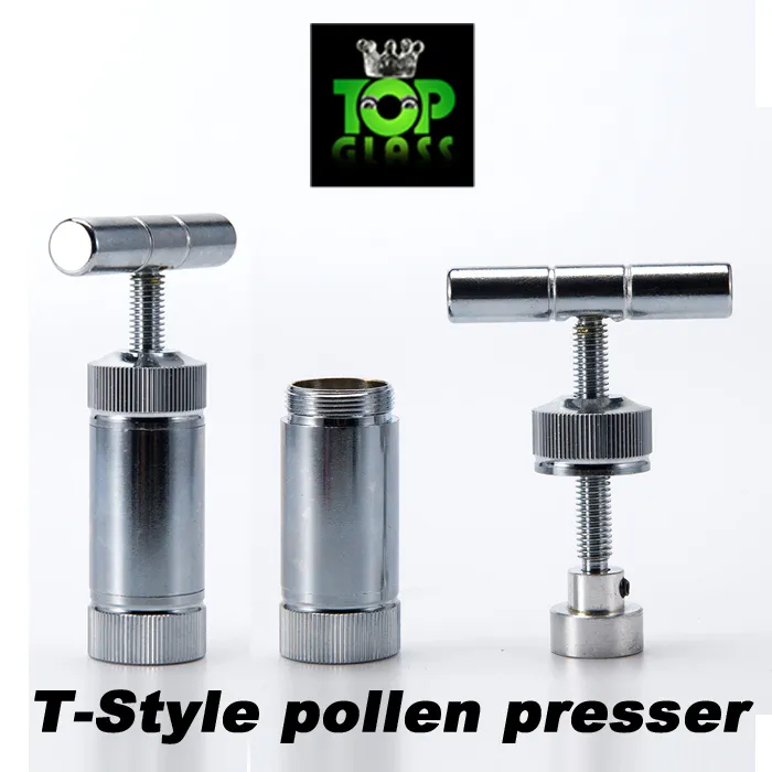 Hoge Kwaliteit T Stilled Pollen Perser Metaal Roken Pijpen Tool Herb Cracker Herbal Grinder Cream Whipper, gemaakt van messing plated met chroom