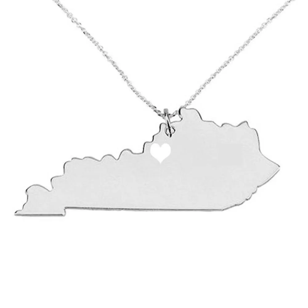 состояние США карты Кентукки кулон ожерелье типа лета ожерелье аксессуары collares новых оптовые ювелирных изделий