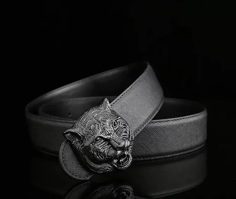 2018 Best Selling Fashion Big Tiger Buckle Cinture uomo Cintura di lusso di marca in vera pelle da uomo Cintura di alta qualità Spedizione gratuita