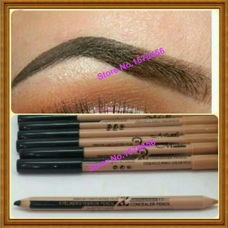 Wholesale-48pcs/lot maquiagem eye brow Menow makeup Double Function Eyebrow Pencils & Concealer Pencils maquillaje