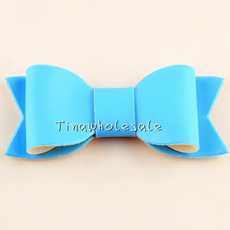 hot leather butterfly wholesale boutique bow without clip baby girls hair accessory ,shoe brooch decoration