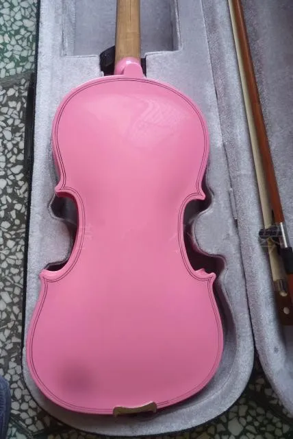 Pink عالية الجودة الكمان 4 4 الكمان اليدوية Violino الآلات الموسيقية الملحقات 315p