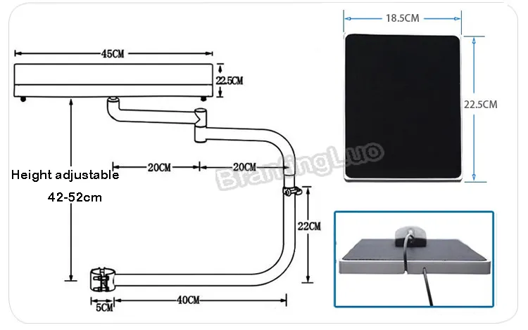 BL-OK030 Wielofunkcyjny Full Motion Chairball Support Support Laptop Desk Holder Podkładka pod mysz do wygodnego biura i gry