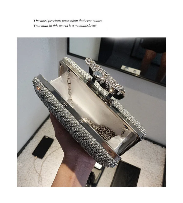 Shining Crystal SilverGold Bruidshandtassen Stijl Mode Ring Dames Clutch Bags Voor Feestavonden Formal6704218