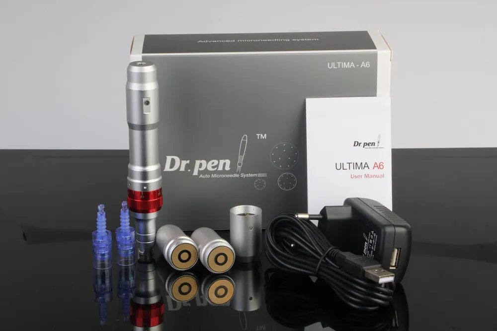 10 stks / partij Derma Pen Dr.Pen Ultima A6 Auto Elektrische Micro Naald 2 Batterijen Oplaadbare Korea Dermapen DHL Gratis verzending