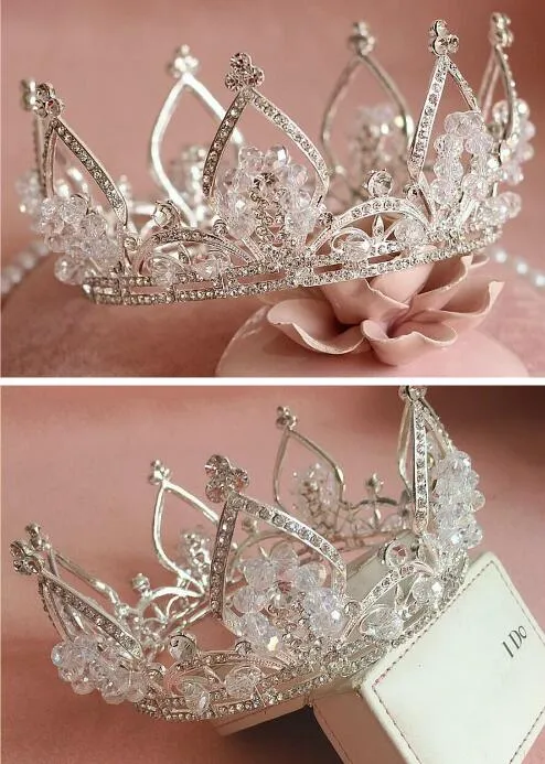 Best Selling Vintage Silver Wedding Tiara Bridal Włosy Korony Opaski Akcesoria Kobiety Biżuteria Hairband Headpiece