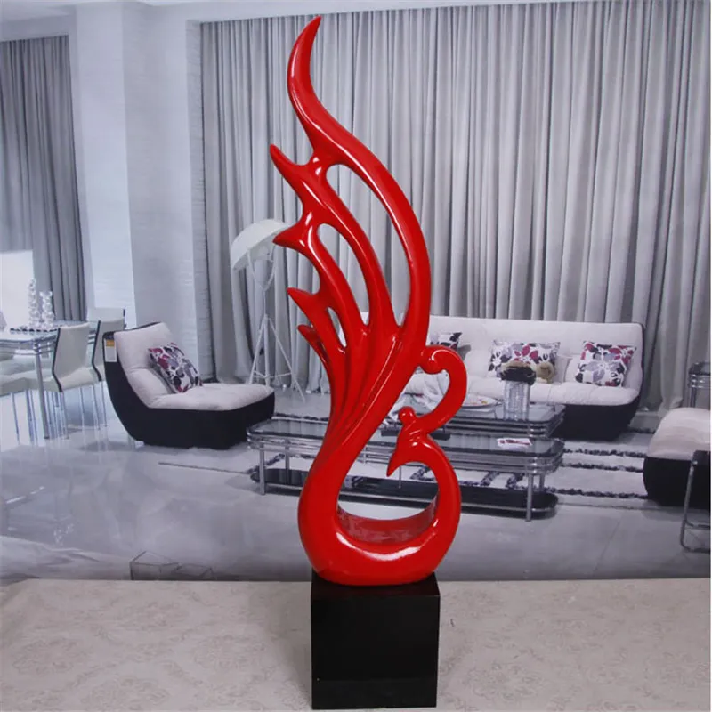 Sculpture moderne Crafts Abstrait Phoenix Soft Soft Statue monté avec résine pour la décoration de la maison