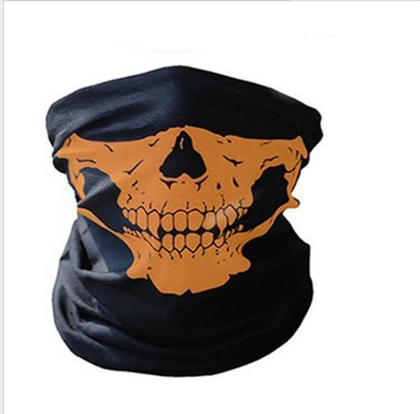 Skull Half Face Mask magic Scarf Bandana Bike Motorcycle Scarves Scarf Neck Face Masks Cycling Cosplay Ski Biker Headband Tactical9733757