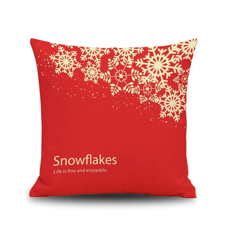 Christmas Snowflake Pillow Case Touch My Heart Snowflake White Red Blue Snowflake Pillow Cases Christmas Gift Throw Pillow Cases