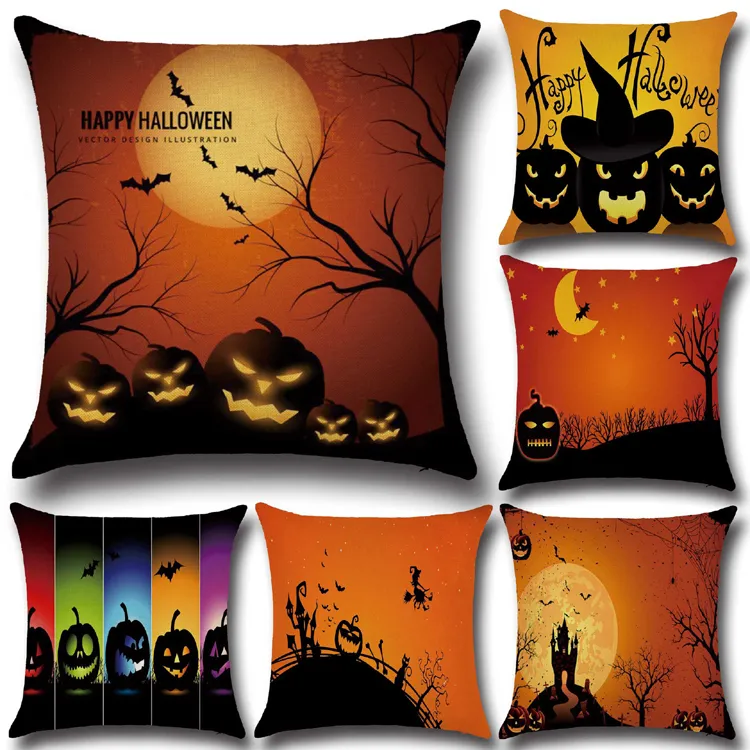 Halloweenowa Dynia Czarownica Poduszka Kreskówki Halloween Styl Poduszki Cover Home Dekoracyjne Cushion Przypadki Festiwal Prezent YLCM