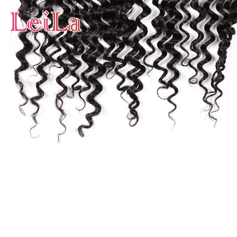 Cheveux vierges brésiliens 3 paquets avec 360 dentelle frontale pré plumée crépus bouclés bande de dentelle 4 pièceslot cheveux humains 7957659