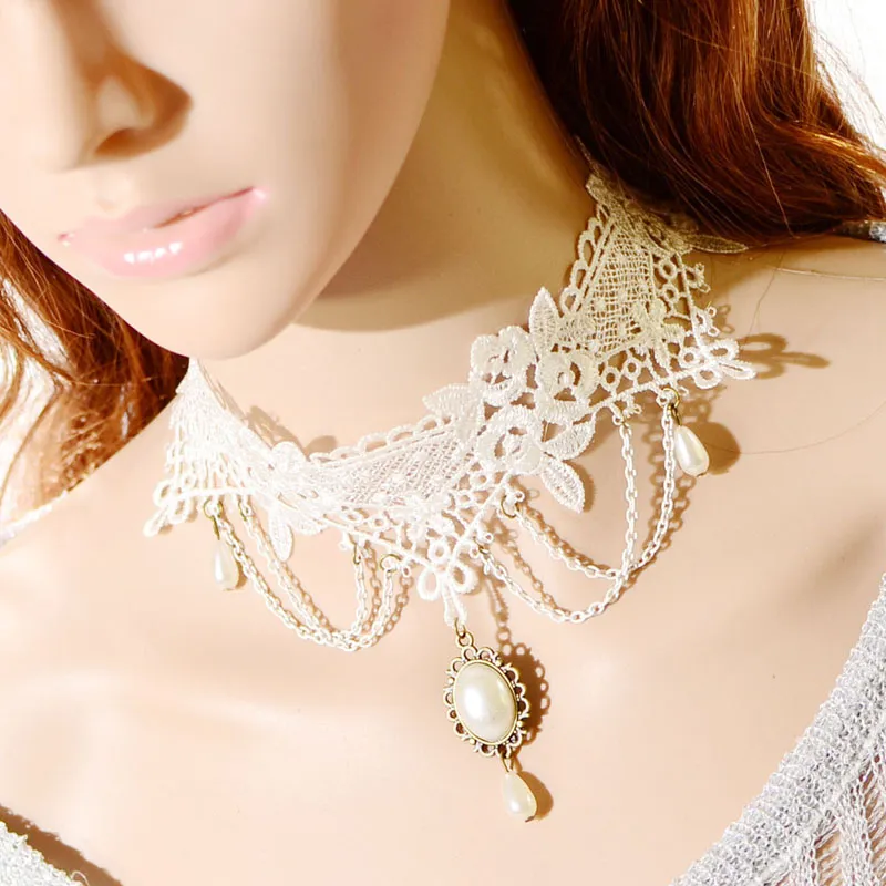 Hot!Vintage Handmade Retro Short Gothic Steampunk Lace Flower Choker Necklace and Party a good choice