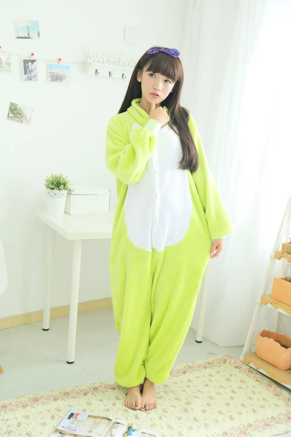 Unisex Men Women lady clothes Adult Pajamas Cosplay Costume Animal Onesie Sleepwear Cartoon animals Cosplay CUTE Frog sleepsuit 293P