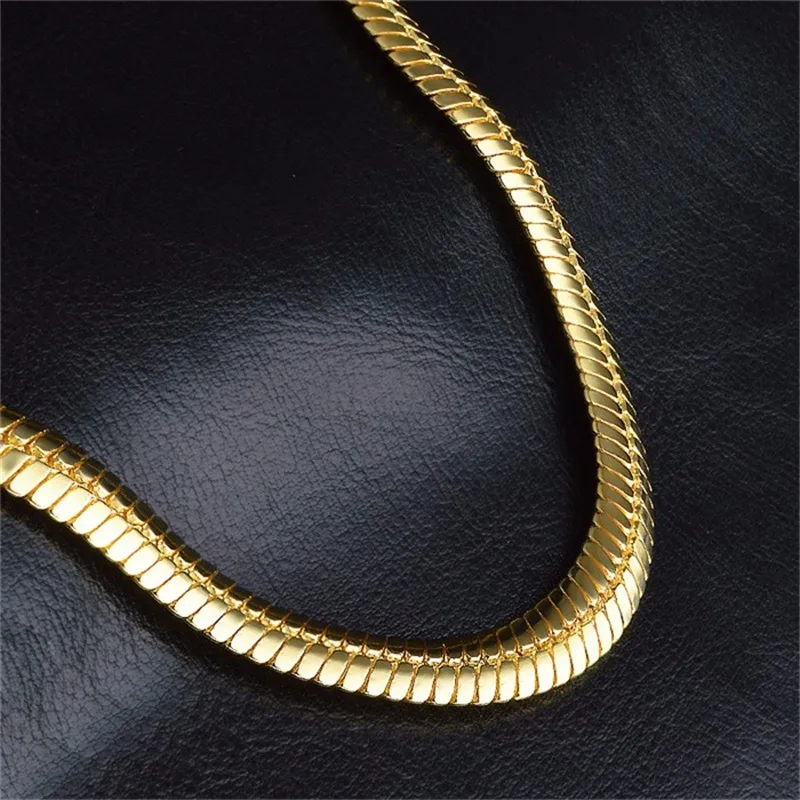 Yhamni Gold Color Necklace Men Jewelryまったく新しいトレンディ9 mm幅9 mmフィガロネックレスチェーンゴールドジュエリーNX1922566766