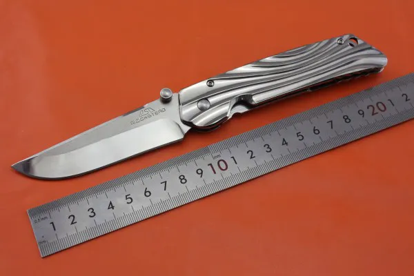 Rockstead Hizentic Japan高品質の折りたたみナイフ日本D2ブレードドイツミラーステンレス鋼ハンドルギフトボックス1428847