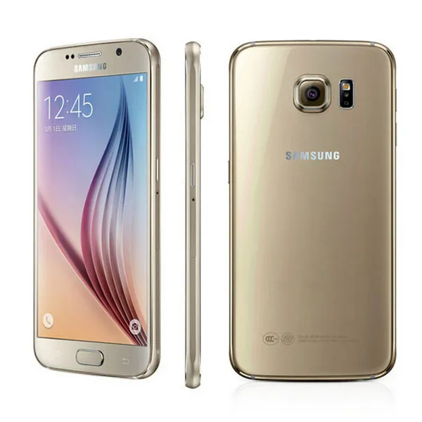 Autentisk Renoverad Samsung Galaxy S6 G920F Octa Core 3GB RAM 32GB ROM 16MP 4G LTE Olåst mobiltelefon förseglad låda