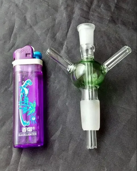 Gratis frakt ----- 2016 Ny sfärisk 3 genom hylsan, hookah glas / glas Bong / rör passande glas färg slumpmässig leverans