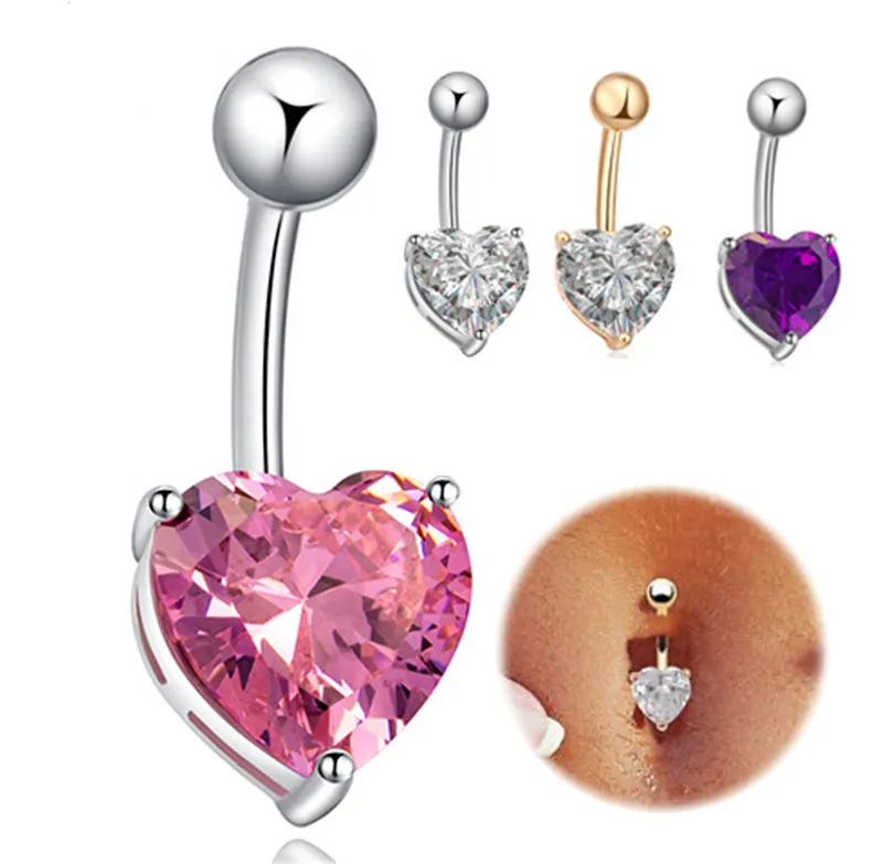 Mini söt kropp piercing smycken mage knapp navel ringar kropp piercing smycken dangle tillbehör mode charm cupid kärlek hjärta
