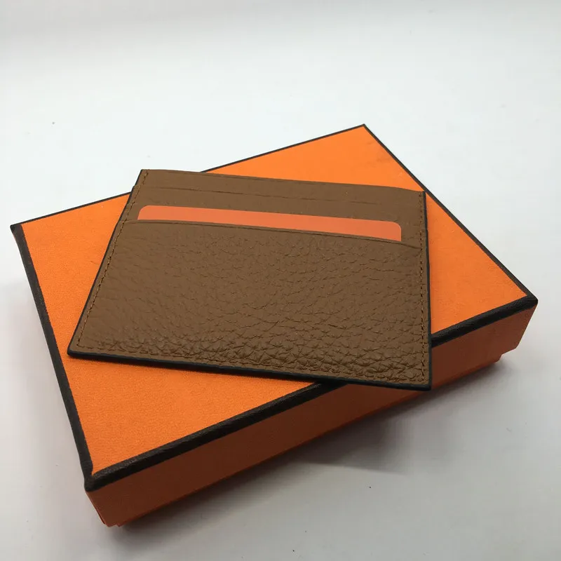 7 färger äkta läder kreditkortshållare Wallet Classic Brand Designer Thin ID Case Case Coin Purse 2018 Nya ankomst Fashion P2157