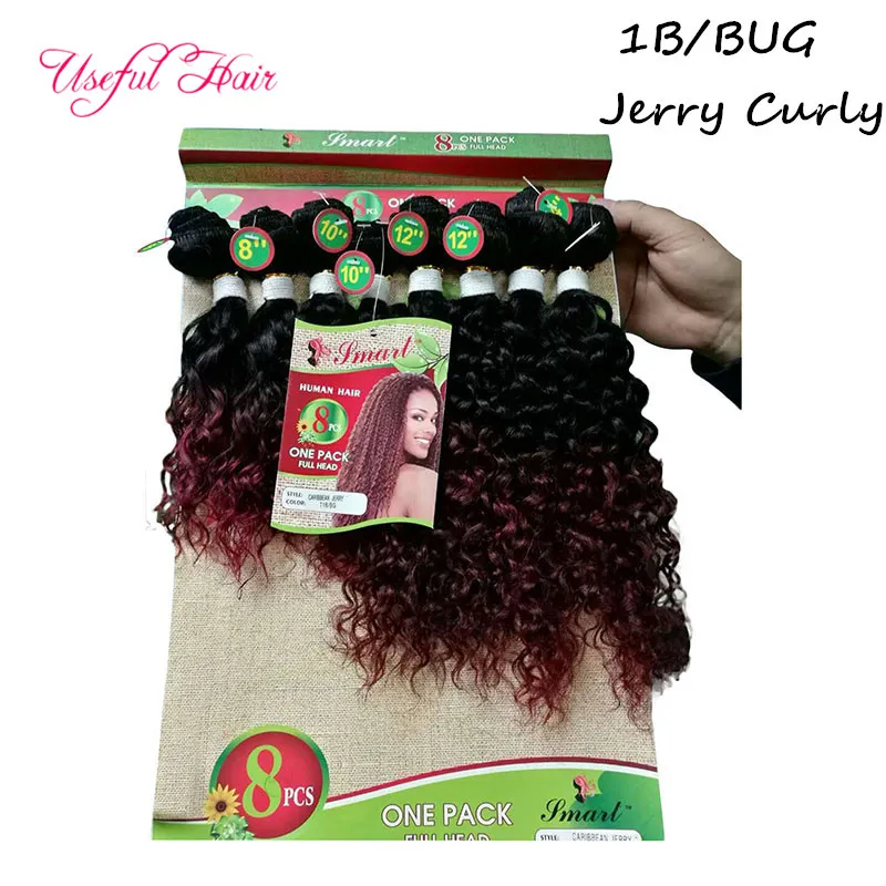 Weaves Encerramentos Loose Onda Extensão Brasileira do Cabelo Brasileiro, Mongolian Curly Human Trançado Cabelo Crochet Tranças Jerry Curl Hair Para Marley