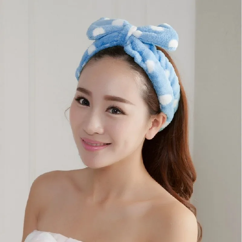 Hoge kwaliteit badkamer sets vrouwen wassen een gezicht / buitensporten Comfortabele flanel stof hoofdband haar handdoek
