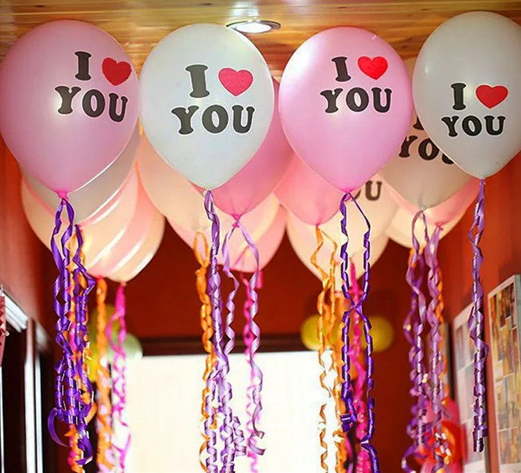12 inch Love Heart I LOVE YOU Pearl latex balloon wedding Christmas birthday party decoration WA1270