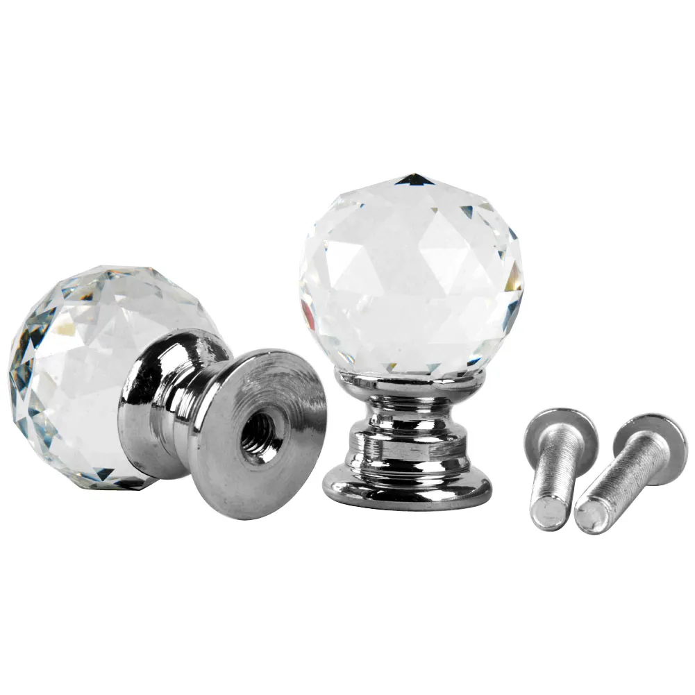 Beauty Crystal Glass Door Drawer Cabinet Wardrobe Pull Handle Knobs E00043 BAR