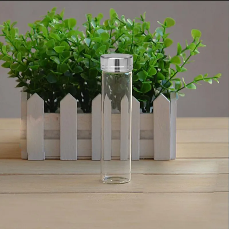 Bottiglie di vetro trasparenti da 10 pezzi Bottiglie di prova con coperchio in alluminio Bottiglie di vetro ecologiche alimenti liquidi con sabbia Spedizione gratuita S028C