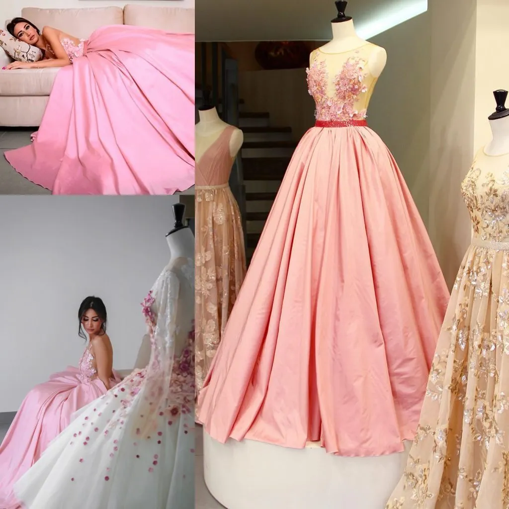 the real real evening dresses Nox Anabel A1586 Long Beaded Lace-Up Prom Dress Champagne / 16 main image 0