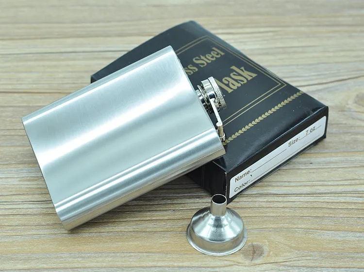 Pocket Hip Flask With Funnel 4oz 5oz 6oz 7oz 8oz 10oz Stainless Steel Hip Flasks Portable Flagon Ounce Whisky Stoup Wine Pot Alcohol Bottle Factory Logo Customized