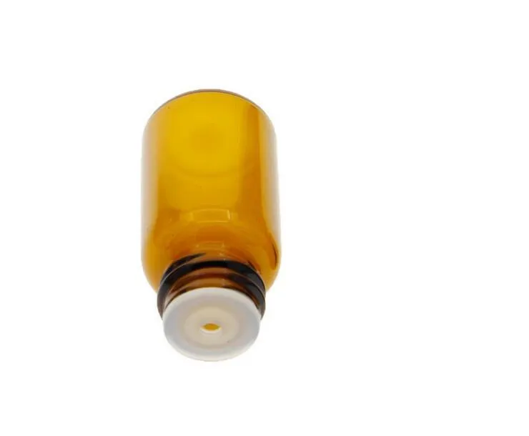 1 ml Boş Cam Amber Rulo Top Şişe Kavanozlar Şişeler Kozmetik Parfüm Uçucu Yağ Şişeleri Için Kapaklı