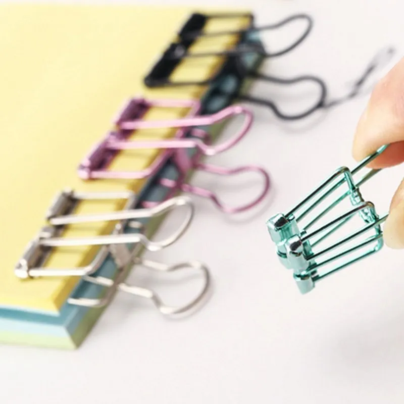 50 stks nieuwigheid Solid Color Hollow Out Metal Binder Clips Notes Letter Paper Clip in Groot Maat 95 * 50mm