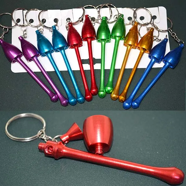 livraison gratuite filtre cartouche tabac aluminium métal pipe à fumer champignon porte-clés tuyau tabac mode cadeau